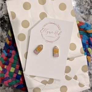 Adorable Pencil Stud Earrings - Back to School!